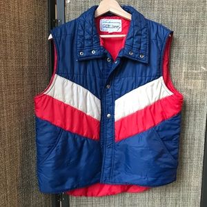 Vintage 80s retro puffer vest Large